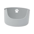 thumbnail image 1 of Bandeja de arena para gatos pequeños y grandes, lados altos, suministros para mascotas antisalpicaduras, caja de arena para inodoro frontal baja en , GRIS, 1 of 8