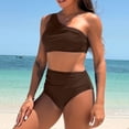 thumbnail image 6 of Women's High Waisted Bikini Sets for Women Tummy Control Swimsuits Neon Two Piece V Neck Drawstring Bathing Suits Gibobby(XXL,Coffee), 6 of 9