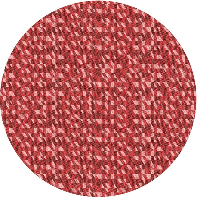 Ahgly Company Tapis d'Intérieur Lavables à la Machine, Carrés, Transitionnels, Rouges, 3 Pi Carrés
