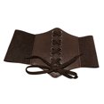 thumbnail image 5 of Pandaie Girls Pirated Outfit Retro Irregular Ruffle Skirt with Medieval Shirt Corset Waist Belt Headscarf Halloween Pirate Costumes Beige,10-12 Years, 5 of 7
