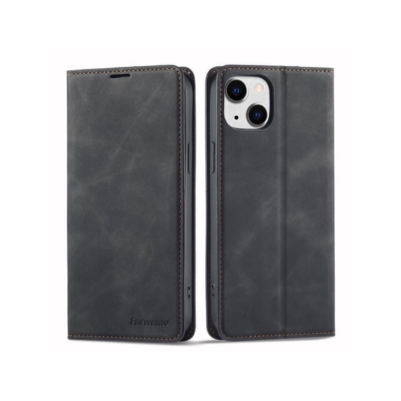 Case for iPhone 15 Plus 6.7 inch Premium PU Leather Cover with Card Holder Kickstand Shockproof Flip Wallet Cover
