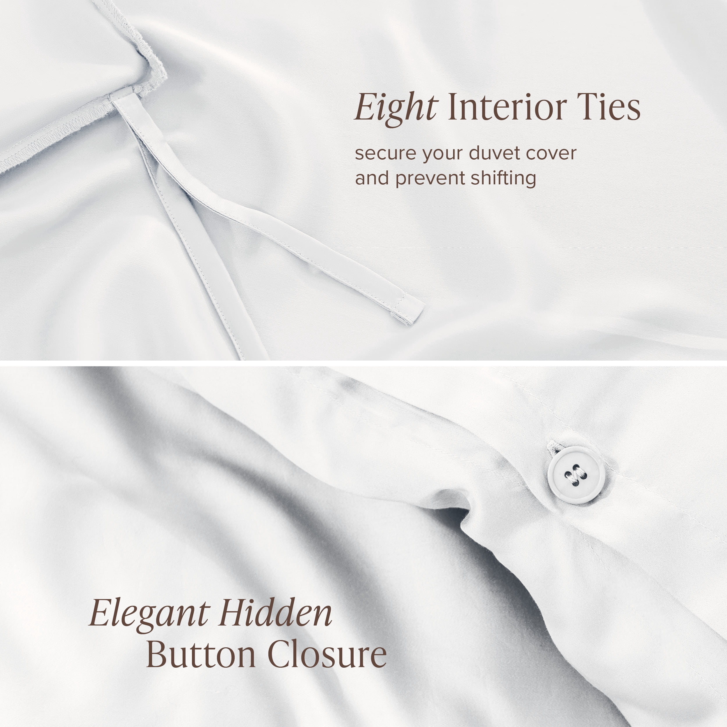 Bare Home TENCEL™ Duvet Cover Set - Lyocell derived from Eucalyptus - King/Cal King, White