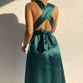 thumbnail image 3 of CAICJ98 Wedding Dresses For Bride Womens V Neck Short Sleeve Flowy Hem Wrap Mini Short Sleeve with Belt Green,XL, 3 of 5