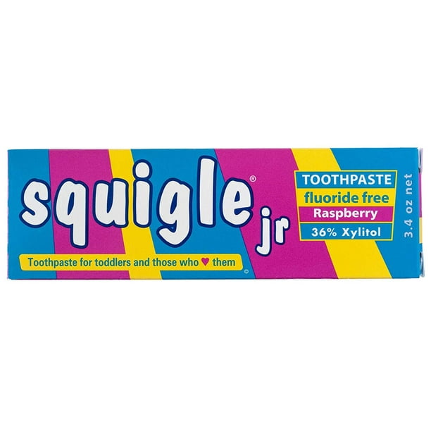 Squigle Jr Toothpaste (For Infants, Toddlers, Airplane Travelers. Prevents Cavities, Canker