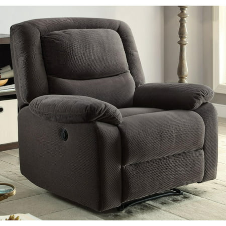 Serta Push-Button Power Recliner with Deep Body Cushions, Ultra Comfortable Reclining Chair, Gray