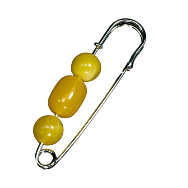 Imperdibles de seguridad Qarigey con perlas de imitación color cera miel