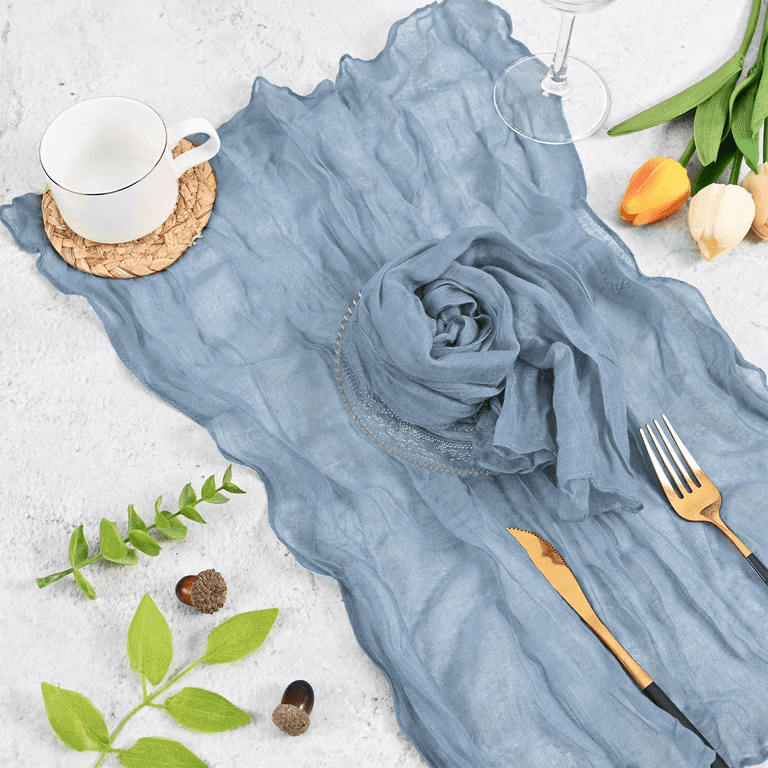 Dusty Blue Polyester Linen Napkins - 17x17