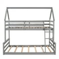 thumbnail image 5 of ARCTICSCORPION Adult Pine Wood/MDF Twin-over-Full Bunk Bed with Safety Guardrail Gray, 5 of 7