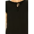 thumbnail image 4 of Women's Solid Overlapping Short Sleeve Top with Front Keyhole and Ruffle Accent, 4 of 5