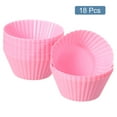 thumbnail image 3 of 18 Piezas de Moldes de Silicona para Cupcakes, Forros Antiadherentes para Muffins, para Cocinar Huevos, Moldes para Hornear Muffins y Pasteles en Color Rosa, 3 of 7
