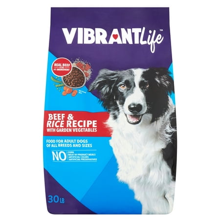Vibrant Life Dry Dog Food, Beef & Rice Recipe with Garden Vegetables, 30