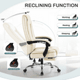 thumbnail image 6 of Homall Home Office Chair Adjustable Executive Leather Chair With Arms Ergonomic High Back Cushion Lumbar Back Support Computer Desk Chair,White, 6 of 7