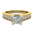 thumbnail image 4 of Princess Cut Diamond Engagement Ring Riviera Shank 1.32 CT 14K Gold (H,SI1), 4 of 5