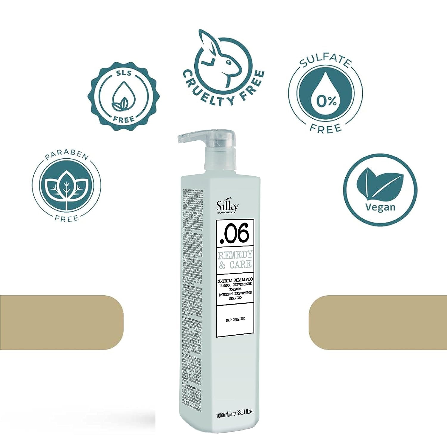 SILKY .06 X-TRIM SHAMPOO ANTI- DANDRUFF with Micro-Granules and Rosemary Extracts for Deep Cleansing and Scalp Balance (1000 ML)/33.8oz