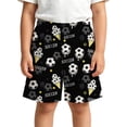 thumbnail image 4 of Angala Kids Shorts Elastic Waist Soccer Print Running Shorts Summer Comfortable Stretch Soccer Sports Casual Child Shorts Size 2-3 Years Black, 4 of 4