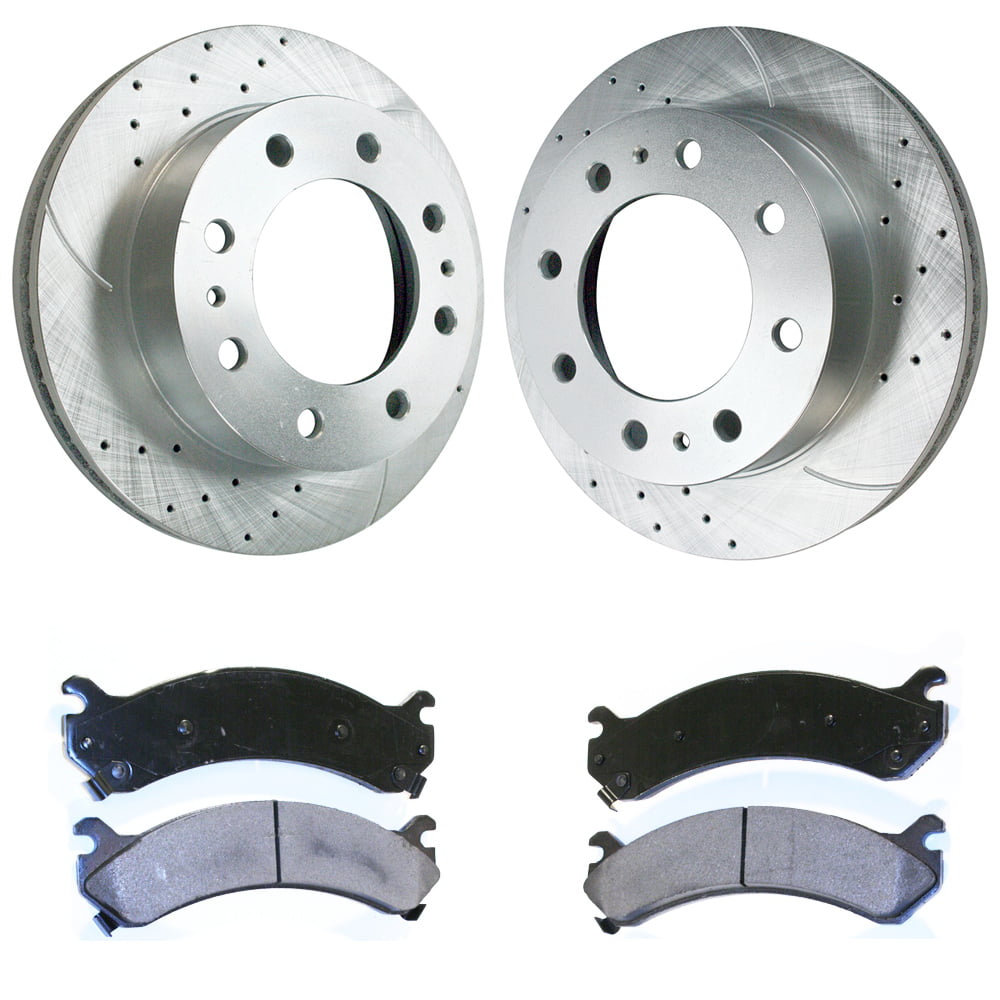 Front Drilled Slotted Brake Rotors For Chevy Express GMC Sierra 1500 2500 3500