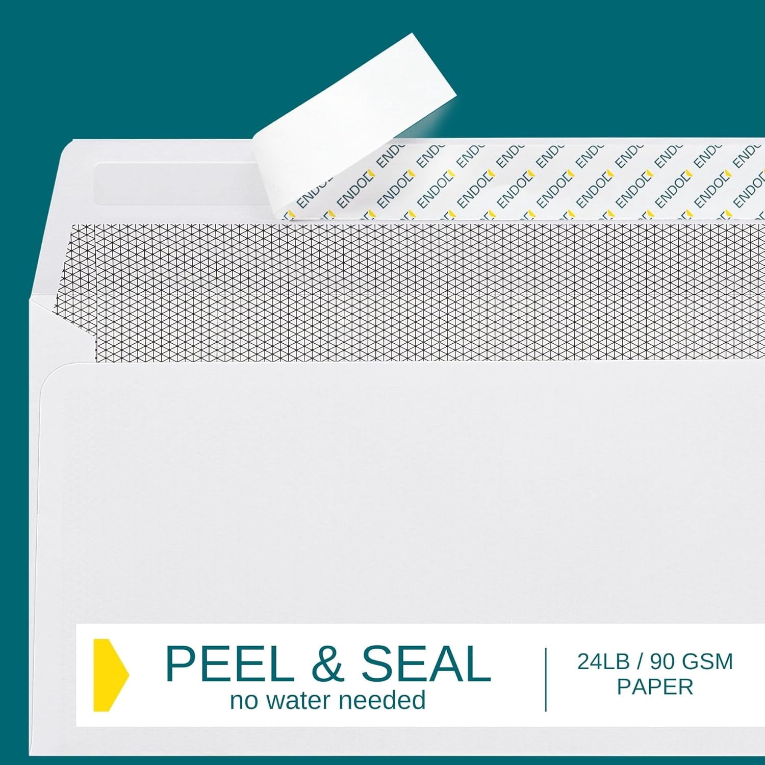 10 Envelopes Self Seal - 50/pack 4 1/8 x 9 1/2 inch Letter Size Business Peel & Closure, Security Tinted for Invoices, Statements Blank White 24LB Paper
