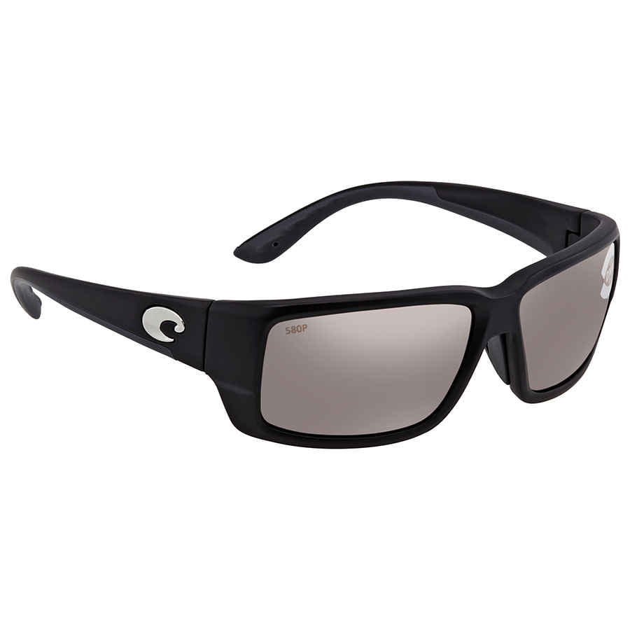 Costa Del Mar Fantail Global Fit Copper Silver Mirror 580P Polarized Wrap  Men's Sunglasses TF 11GF OSCP
