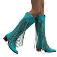 thumbnail image 5 of Sky Blue Women Boots With Metallic Finish Comfortable For Evening Wear, 5 of 6