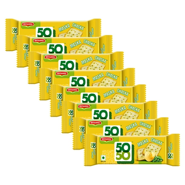 Britannia Crackers 50 50 Maska Chaska Biscuit 2.19oz (62g) Dipped in Butter and Peppered