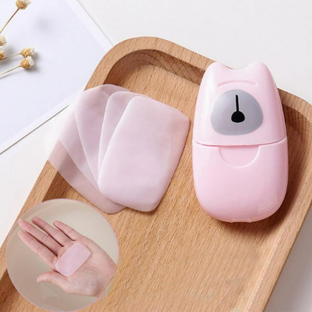 pitrice 50pcs/box Disposable Boxed Soap Paper Convenient Washing Hand Bath Travel Scented Slice Sheets Foaming Box Paper Soap