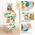 thumbnail image 3 of FORMRS Wearable Blanket Hoodie with Sleeves for Kids Cozy Flannel Sweatshirt, Retro Orange Floral, 3 of 7