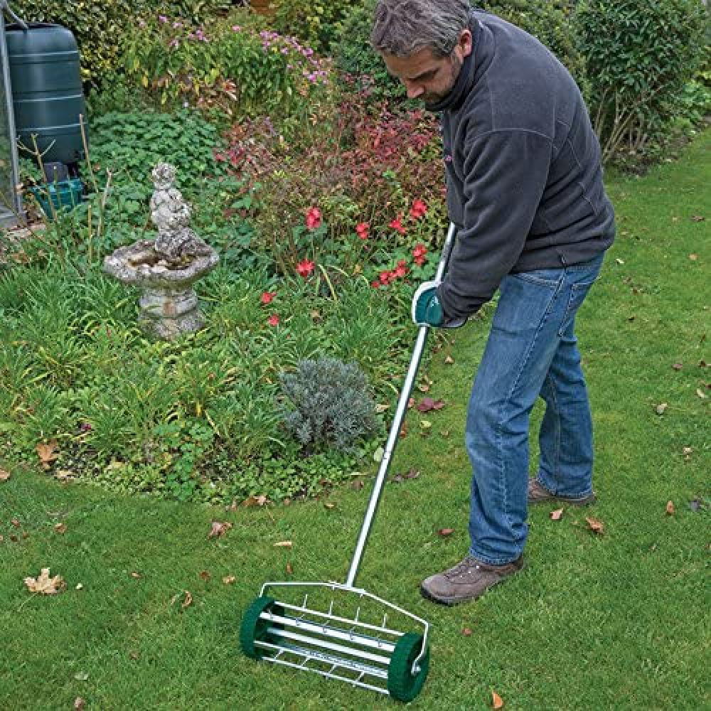 Rolling Lawn Aerator 450Mm Spiked Drum Draper 83983 