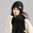 thumbnail image 4 of CSChome Hat Scarf Set Winter Hat Scarf Set - Unisex Solid Color Thickened Warm Comfortable Long Scarf Beanie, 4 of 7