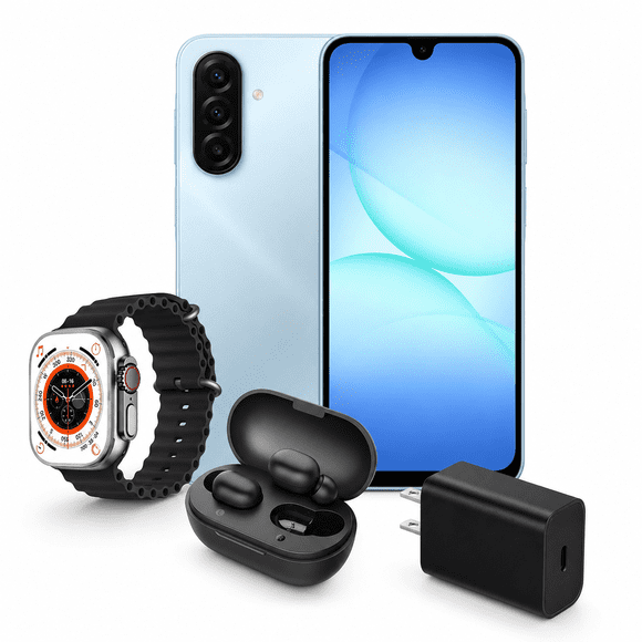 Celular Galaxy A17 5G Dual SIM 128GB , 4GB RAM Light Blue T800 - Cargador original - Audífonos