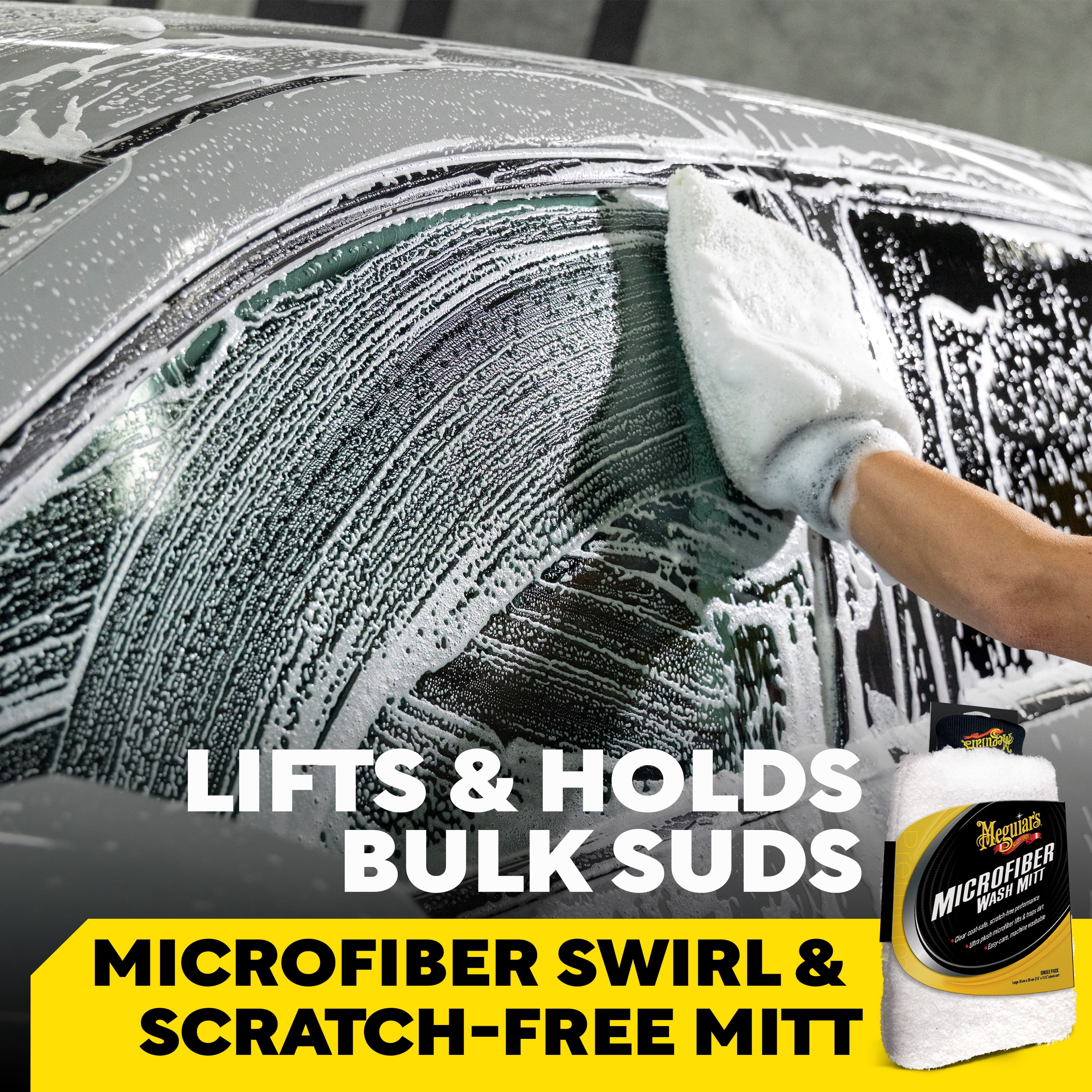 Meguiar's Hybrid Ceramic Wash & Wax - 48 fl oz. and Microfiber Wash Mitt Bundle