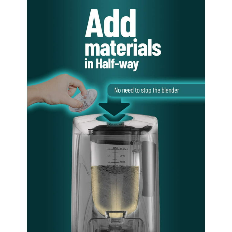 Forlænge kalligrafi distrikt WantJoin Professional Commercial Blender With Shield Quiet Sound Enclosure  2200W Industries Strong and Quiet Professional-Grade Power, Self-Cleaning,  Black (black) - Walmart.com