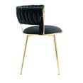 thumbnail image 5 of Dining Chairs Set of 2, Modern Velvet Tufted Upholstered Counter Height Bar Stools with Metal Legs Leisure Club Chair Reading Chair Accent Chairs for Living Room Kitchen, Black, 5 of 7