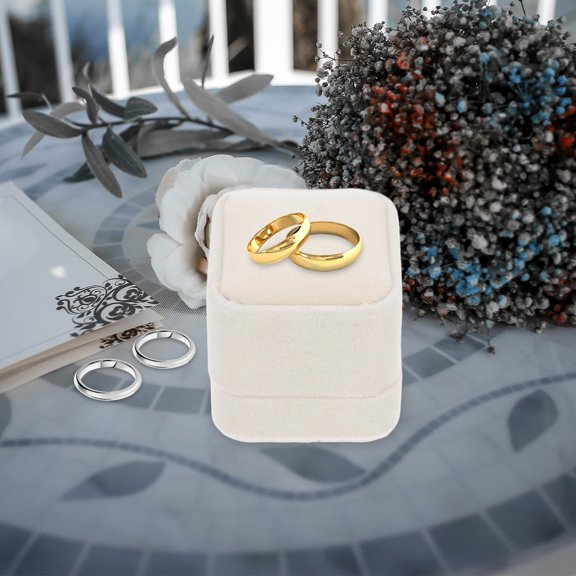 OUNONA White Velour Square Box for Storage and Travel, Ideal for , Earrings, Brooches, Organizer