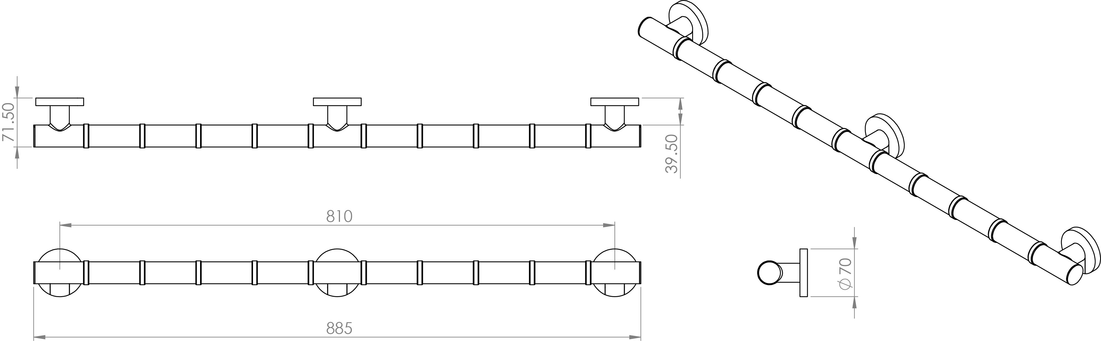 Croydex 35.03 in. Stainless Steel Straight Shower Grab Bar with Anti Slip Grip in Chrome