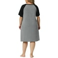 thumbnail image 3 of FAB CURVES Women' s Plus Size Nightgown Short Sleeve Cute Graphic Sleepshirts Lounge Sleep Dress Sleepwear 1X Gray, 3 of 5