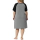 thumbnail image 3 of FAB CURVES Camisón de Talla Grande para Mujeres con Manga Corta, Camisetas Gráficas Lindas, Vestido de Dormir, Ropa de Dormir 1X Gris, 3 of 5