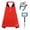 Red, variant on 3PCS Superhero Cape Lightening Mask and Hammer Carnival Halloween Costume Superhero Cosplay Props