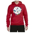 thumbnail image 2 of Wild Bobby, Mermaid Vibes Colorful Swimming Mermaids, Streetwear, Unisex Graphic Hoodie Sweatshirt, Red, 2XL, 2 of 3