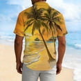 thumbnail image 3 of Gamivast Short Sleeve Shirts for Men Tropical Leaf Print Button Down Shirts Lapel Collar Standard Fit Aloha Shirts Summer Beach Holiday Camp, 3 of 5