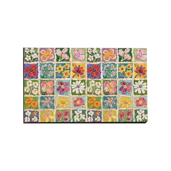 Tarmeek Diatomaceous Earth Bath Mat Quick Dry Stone Non-Slip Absorbent Rug for Bathroom Entryway Kitchen Floor 40x60cm Oil Painting Vintage Floral Series