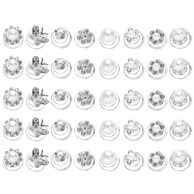 Ensemble de Pinces à Cheveux Spirales 36 en 1 Mini Pinces à Cheveux pour Décoration de Mariage Bal de Promo Fête