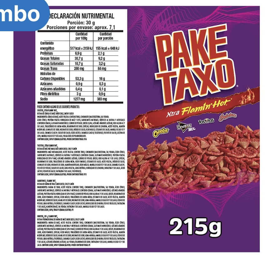 mexican chips mix bundle cheto bola hot torcido colmillo sabritones pktxo hot 6pc BIG
