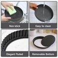 thumbnail image 5 of Tart Pan Removable Bottom - 9 Inch Non-Stick Carbon Steel Pie Pan for Baking Tarts, Pies, Quiches, Brownies, Quiche Baking Dish with Fluted Edges, Fruit Tart Mold, 5 of 8