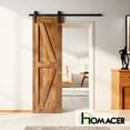 thumbnail image 2 of Homacer 5-in-1 Design 20'' W x 84'' H x 1-3/8'' D Solid Wood Barn Door, Finished and Unassembled, with Pre-drilled Holes for Easy Assemble and Pre-routed Groove, Interior Only (Early American), 2 of 7