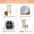 thumbnail image 4 of Blue and Gray Floral Pattern Seat Covers for Dining Room Chairs Set Of 4,Stretch Printed Washable Chair Seat Cover with Elastic Ties and Button,Removable Waterproof Couch Cushion Covers, 4 of 6