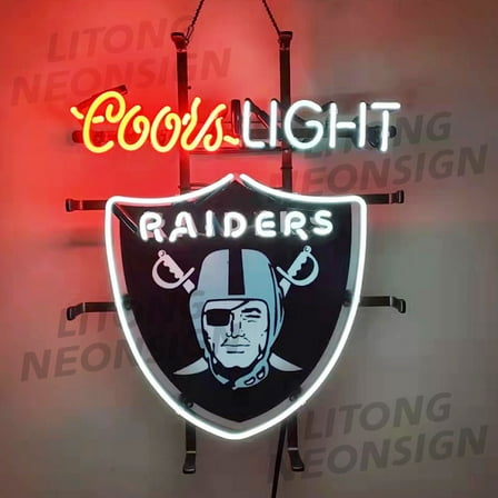 Queen Sense 20"x16" Custom For Las Vegas's Sports League Raiders Coor Light Neon Sign Man Cave Beer Pub Bar Artwork Handmade Wall Decor Gift Neon Light 120LVRLCLV3