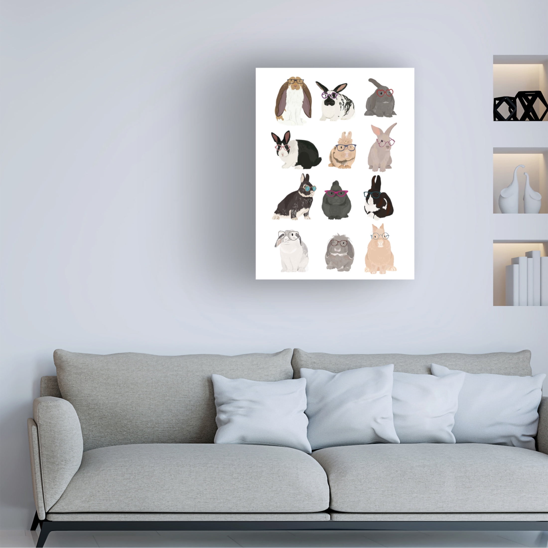 Trademark Fine Art Hanna Melin Rabbit Family Canvas Wall Art