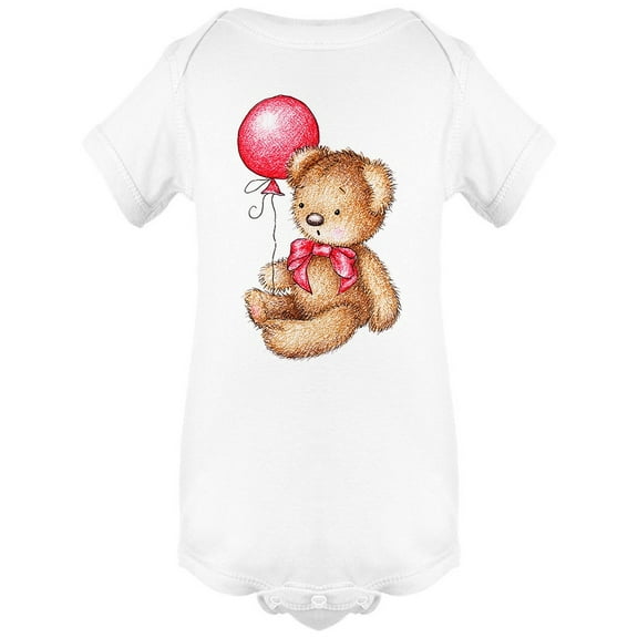 Teddy Bear Toy & Balloon Bodysuit Infant -Image by Shutterstock,  Newborn