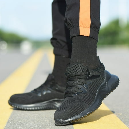 

Wodofoxo Promotion Couple Fahion Fly Woven Safety Shoes Anti-Smashing Anti-Piercing Work Shoes