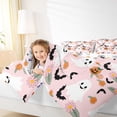 thumbnail image 4 of Feelyou Funny Cute Ghost Bedding Comforter Set for Kids, Rustic Groovy Floral Twin Comforter Sets, Halloween Bat Pumpkin Reversible Bedding Set, Microfiber Bedroom Decor, 2pcs, 4 of 8